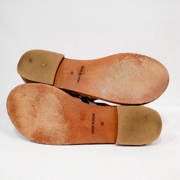 Free People Leather Gladiator Sandals Pastel Multi-Strap Zip Back Women's Size 9 - Picture 10 of 11